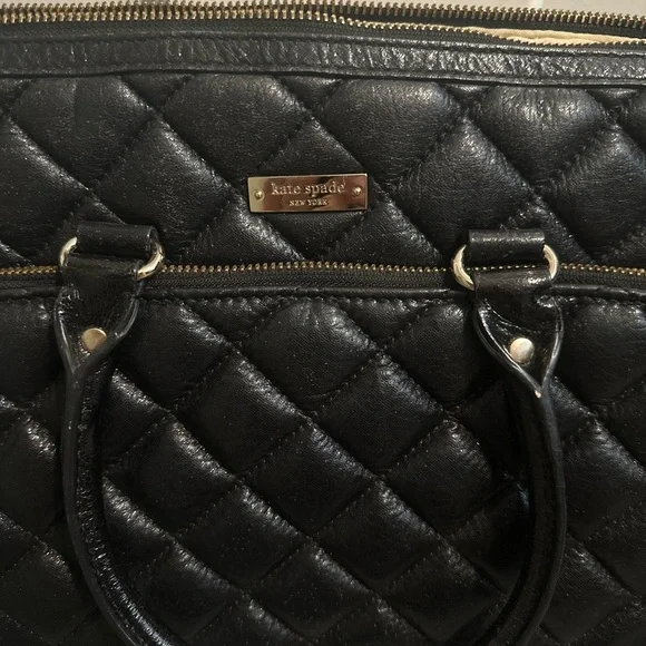 Kate Spade Black Quilted Laptop Bag with Flap Closure - Picture 2 of 5